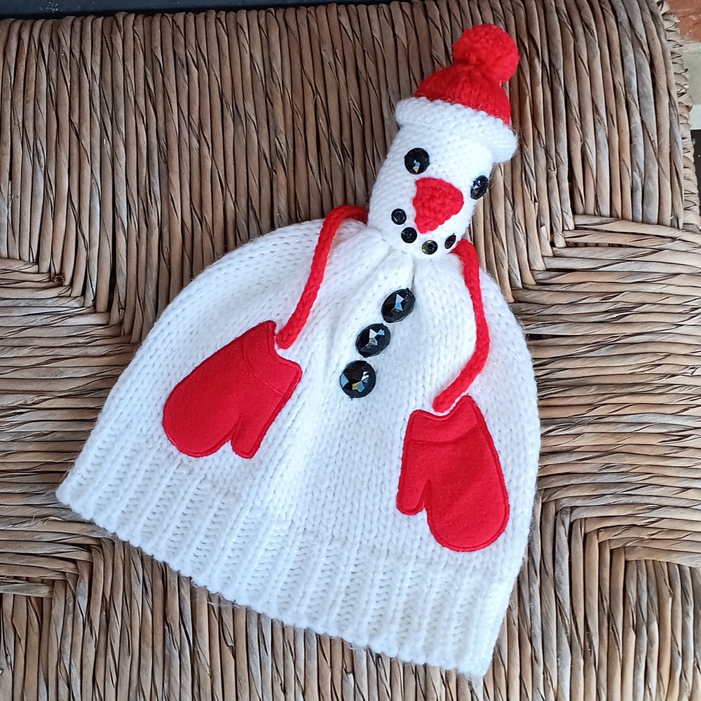 ^ Collection Eighteen White Knit Snowman Toque